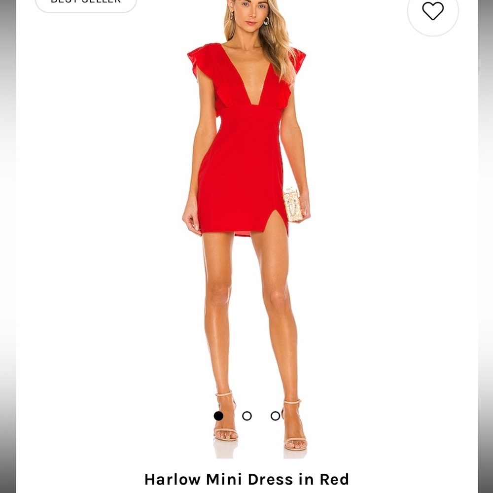 Revolve Bright Red Open Front Dress